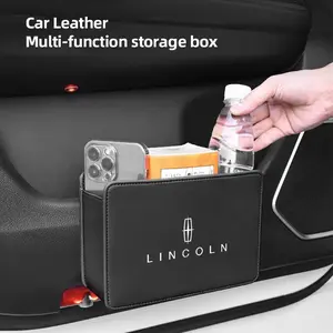 Car Leather Storage Box Foldable Auto Organizer Bag For Lincoln Navigator Continental Nautilus Aviator MKZ MKX MKC MKT MKS Corsair Mark E