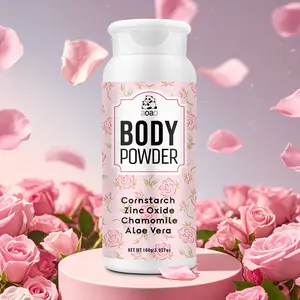 Rose Deodorant Powder, Long-Lasting Fresh Rose Scent, Keeps Skin Dry and Smooth, Sweat-Absorbing Bath Powder, 100g