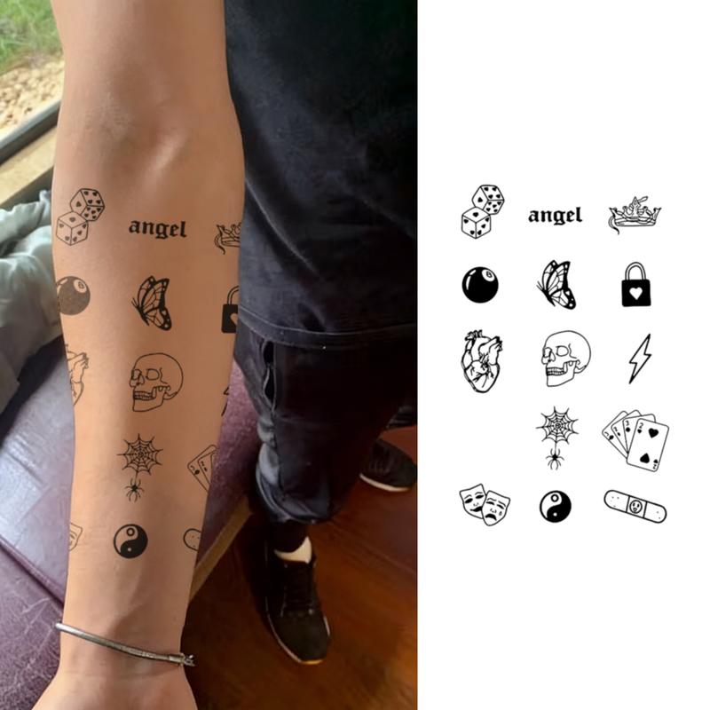 Breathable Herbal Temporary Tattoo for All-Day Comfortable Wear with Unique Designs and Versatile Styles Featuring Angel Crown Butterfly and Lock Motifs temporary tattoo sticker