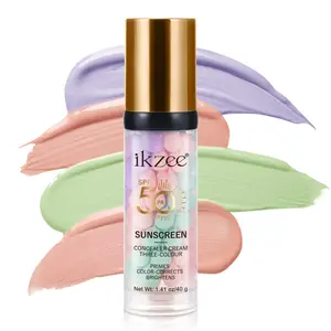 IKZEE TRIPLE-TONE COLOR CORRECTOR,Lightweight pre-makeup lotion, Color Correcting Formula, a must-have item for daily makeup, creates a perfect base makeup, Skin Perfector Tint, and is suitable for any skin type, Flawless - a gift for girls and ladies