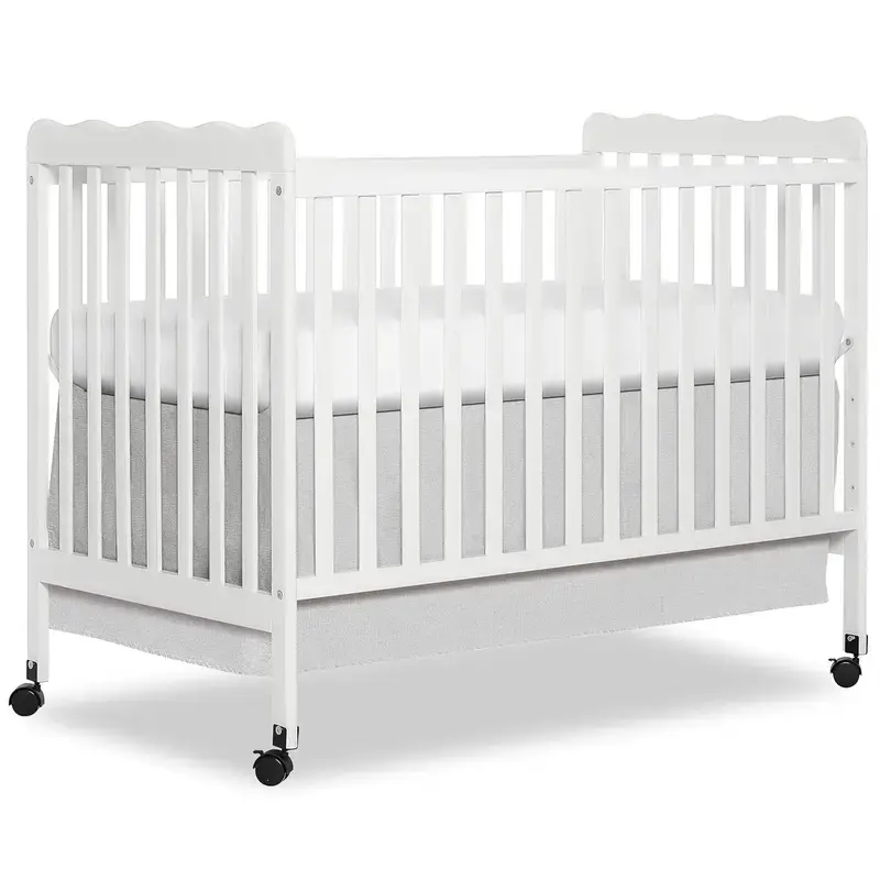 White 3-in-1 Convertible Crib - Full-Size Baby Nursery Furniture with 4 Mattress Heights, Daybed Conversion, Timeless Styling