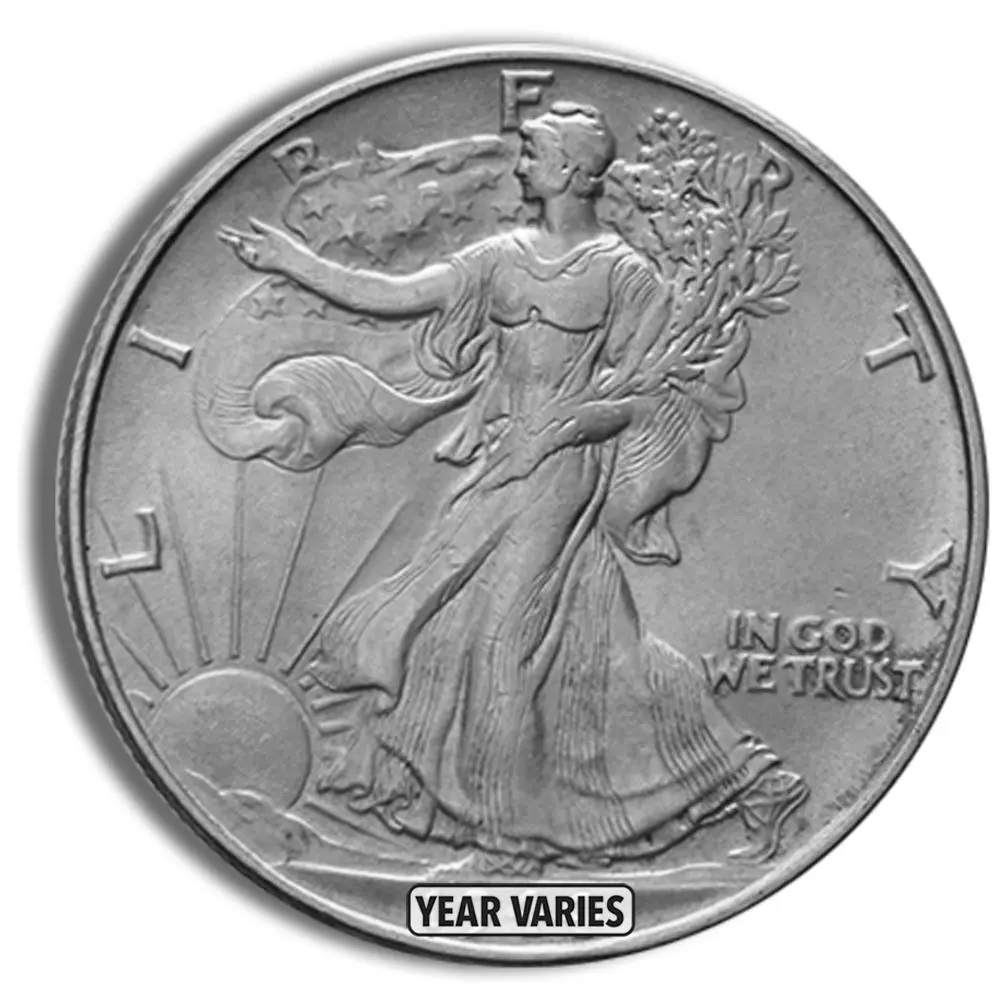 $1 FV 90% Silver Walking Liberty Half Dollars - AU