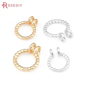 20PCS 6MM 8MM 18K Gold Color Brass Twisted Wire Connect Jump Rings Split Rings Jewelry Making Supplies Diy Findings Accessories