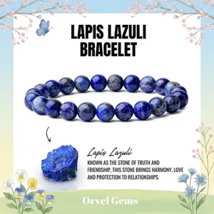 Blue Lapis Lazuli Friendship Bracelet 6/8/10/12mm Beads | Crystal Healing Beaded Bracelets for Kids, Men, Women, Couples Bring Love Relationships Truth