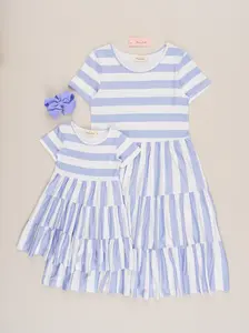 Striped Swing Dress - Periwinkle