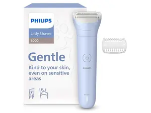 Philips Lady Shaver Series 6000 - Cordless, Wet & Dry Electric Shaver, 3-Blade Shaving System, For Legs & Body, 80 Mins. Runtime, Model BRL127/00