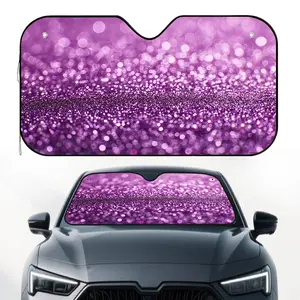1pc, Purple Horizon Design Car Windshield Sunshade, Foldable and Space Saving, Ideal for Blocking Heat and Sunlight, Perfect for Busy City Streets, Parked Cars, and Holiday Road Trips