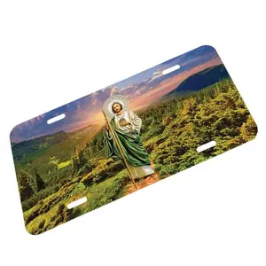 San Judas Tadeo Novelty License Plate Tag Metal Auto MX, Car Accessories, Vanity Plate - Lightweight Aluminum, Pre-Drilled holes, Easy Installation