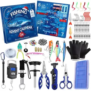 Fishing Advent Calendar 2025 Men Teen Boys, 24 Days Countdown to Christmas Calendar with Assorted Fishing Accessories Surprise Gifts for Father Brother Husband