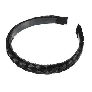 Unique Bargains 1pc Headband Synthetic Hair Plaited, Headband Braid Braided with Teeth for Women