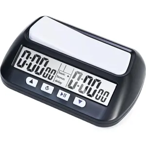 Universal Multi-Functional Chess Clock, Professional Electronic Chess Timer, Portable Digital Chess Clock Suitable for Chinese Chess, International Chess, Chessboard, Go, Gomoku (Black)