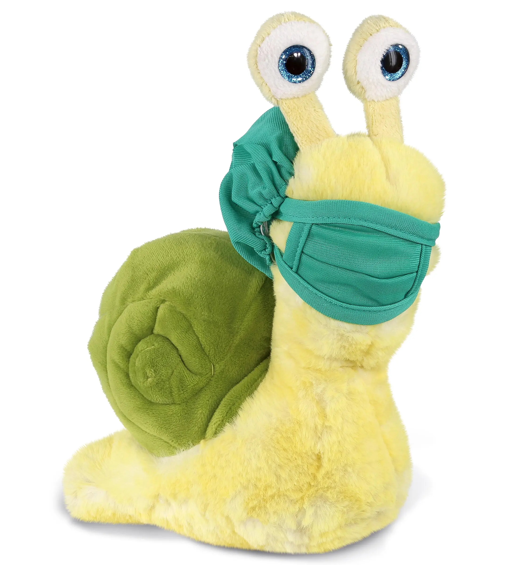 DOLLIBU Polyester Fluffy Toddler-Safe Snail Stuffed Toy - Super Soft Yellow Snail in Doctor Uniform, Doctor Theme Pretend Play Toy for Ages 0+, Fluffy Stuffed Toys, Toddler-Safe Stuffed Toys