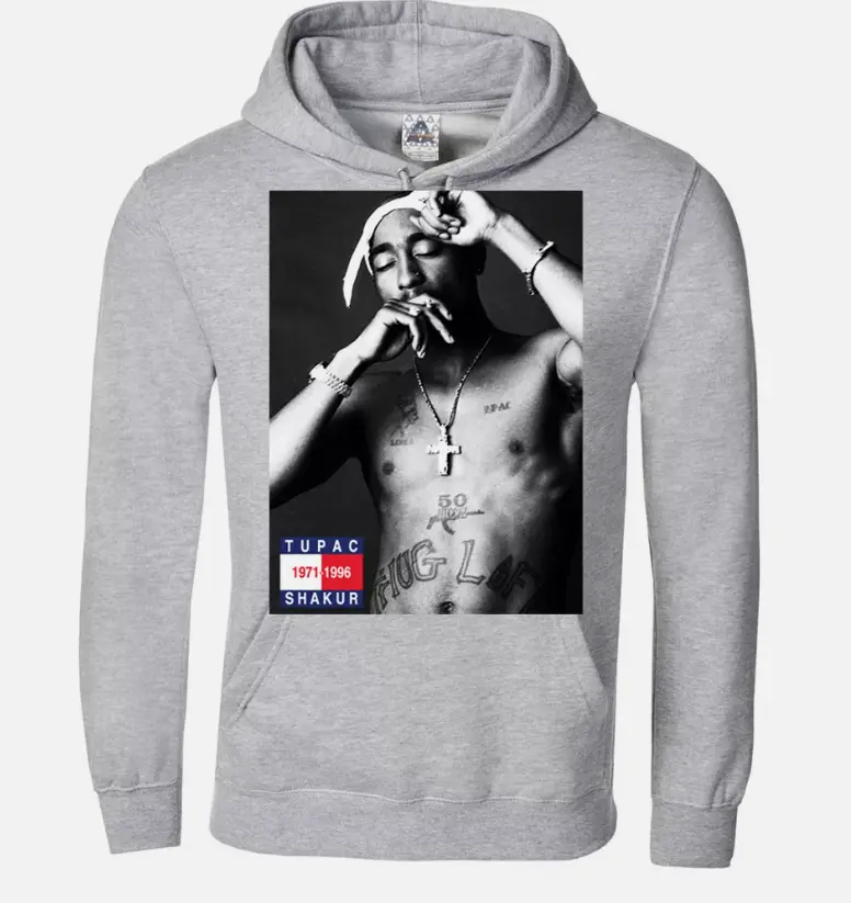 Thug life Tupac inspired Hoodie Rap Legend 2Pac 90s Hip Hop tribute pullover
