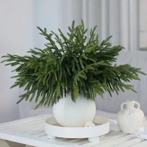 10-Piece Norfolk Spruce Branches, Realistic Touch, 18-Inch Snowy Pine Trunks, DIY Crafts, Wreaths, Home Decor, Perfect for Christmas