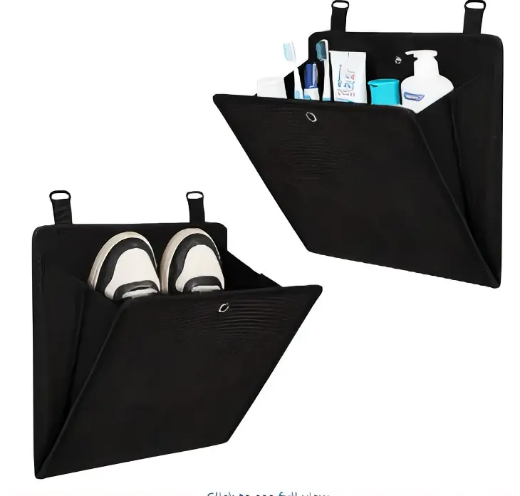 2 PCS Over The Door Organizer -Wall Mounted Shoes Rack, Adhesive Door Caddy, Foldable Hanging Storage Rack with Adhesive Hooks for Toiletries | Space Saver for Narrow Doors in RV, Dorm, Closet