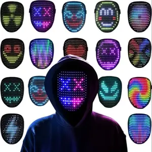 Unisex LED Face Mask with Gesture Control, Cyberpunk Mask, Perfect for Halloween Christmas Carnival Parties Music Festivals Cosplay Atmosphere Adjustment Gift