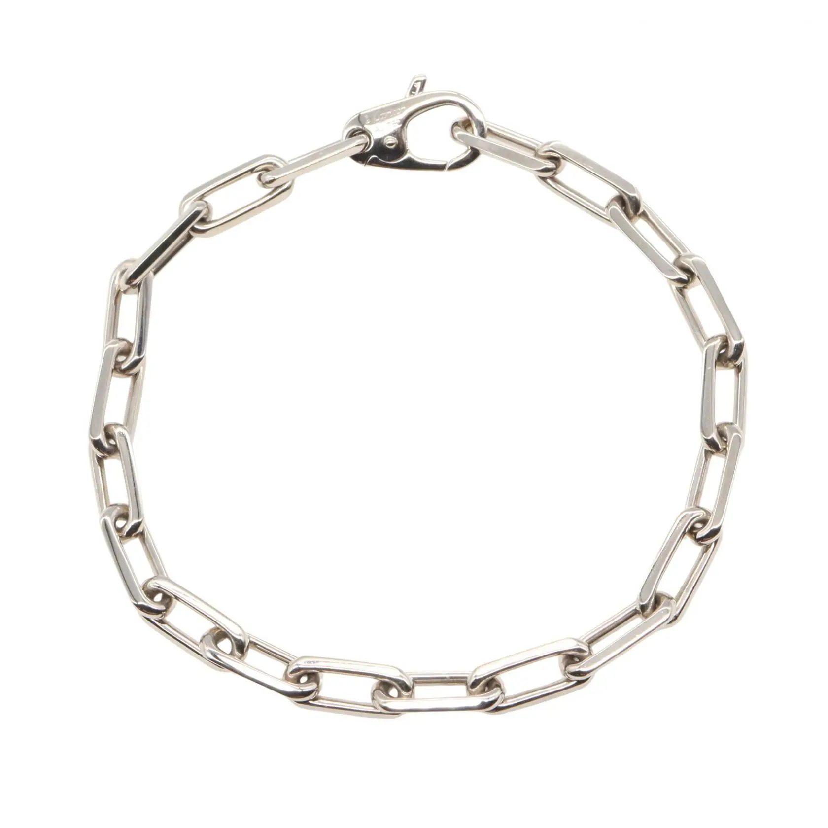 Pre-owned Cartier 18K White Gold (Au750) Small Leather Goods Santos de Au750 Bracelet