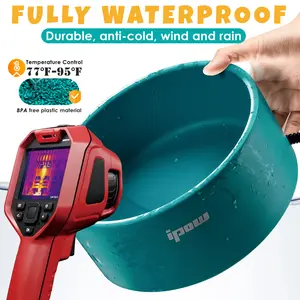 3.2L Pet Heated Bowl - Keep Water Warm for Your Furry Friends, Safe & Durable Outdoor Heated Dog Bowl, Perfect for Cold Weather, Anti-Slip & Spill-Proof Automatic Warming Bowl, Blue