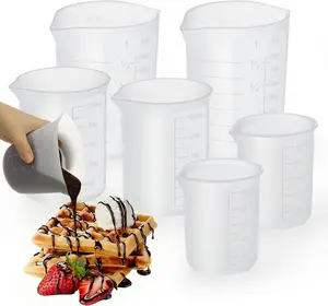 6Pcs Silicone Chocolate Melting Cups,Reusable Measuring Cups with Scale & Pour Spout, Capacity 100ml/250ml/350ml for Strawberries Treats,DIY Chocolate Mold & Baking Supplies,Mother’s Day Gift - Home Improvement.