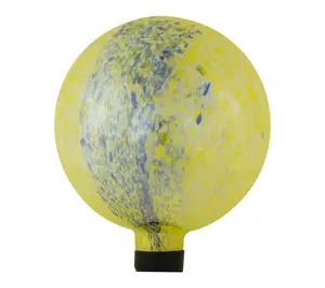 Northlight 10" Yellow Blue Reflective Glass Garden Gazing Ball