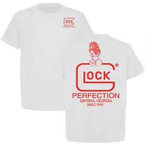 Sexy Girl Sit on Glock Logo T-Shirt, Gift for Glock Fans, Unisex Short Sleeve Casual 100% Cotton, Tactical Gear, Made in USA