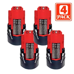 2/4 PC Rechargeable Battery Replacement Compatible with M12 Battery for Power Tools 12V 3.0AH Durable and Stable Output Suitable 48-11-2401 48-11-2411 48-11-2420 48-11-2402