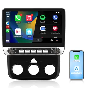 10.1" Android 13 Car Stereo for Dodge Ram 1500 2500 3500 2013-2018 (Manual AC) touch screen has Android Auto Wireless Carplay, Bluetooth WIFI supports GPS Navigation