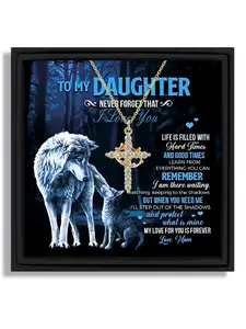 1 piece rotating crown cross pendant necklace love heart necklace loving gift for daughter on Valentine's Day and birthday with blessing card and box