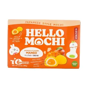 POCAS Hello Mochi Mango Mochi,Gluten Free Vegan,6pieces 6.3oz