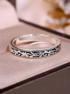 Vintage Texture Metal Engraving Decorated Ring, Engraved Ring, 2024 New Style Jewelry for Party, Daily Clothing Decor, Trendy All-match & Exquisite Jewelry for Birthday Gift