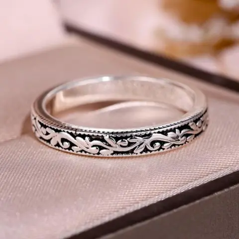 Vintage Texture Metal Engraving Decorated Ring, Copper Ring, Engraved Ring, Beautiful Rings, 2024 New Style Jewelry for Party, Daily Clothing Decor, Trendy All-match & Exquisite Jewelry for Birthday Gift