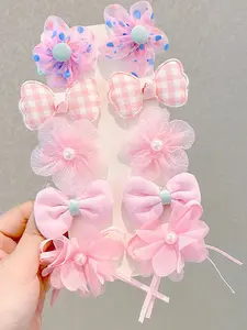 10-Piece Girls Bow Hair Clips Set, Perfect Gift for Holidays & Daily Use, Back-To-School Essential, Ditsy Floral Preppy Style