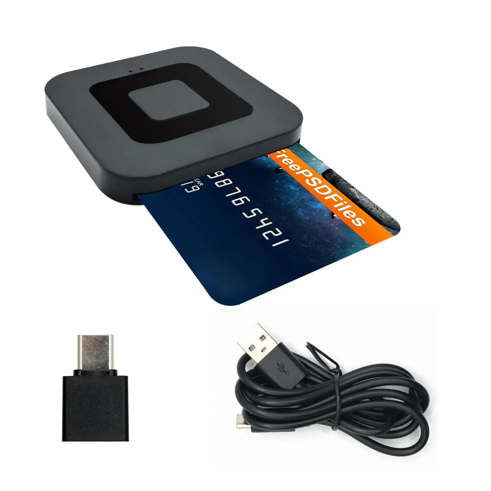 USB 2.0 Smart Reader with Card Reader Adapters, Compatible with ATMC, AC, DNI, IC Bank Cards for Tax Reporting