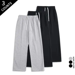 Men's 3-Pack All-Purpose Sweatpants - Elastic Waist Straight Leg Pants for Every Scenario