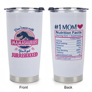 Mamasaurus Funny Mom Tumbler 20oz Double Wall Insulated Stainless Steel Cup with Jurassic Design Perfect Christmas & Thanksgiving Gift for Mom Trendy Cute Reusable Vacuum Insulated Drinkware Flasks Portable Water Bottles Mug Bottled
