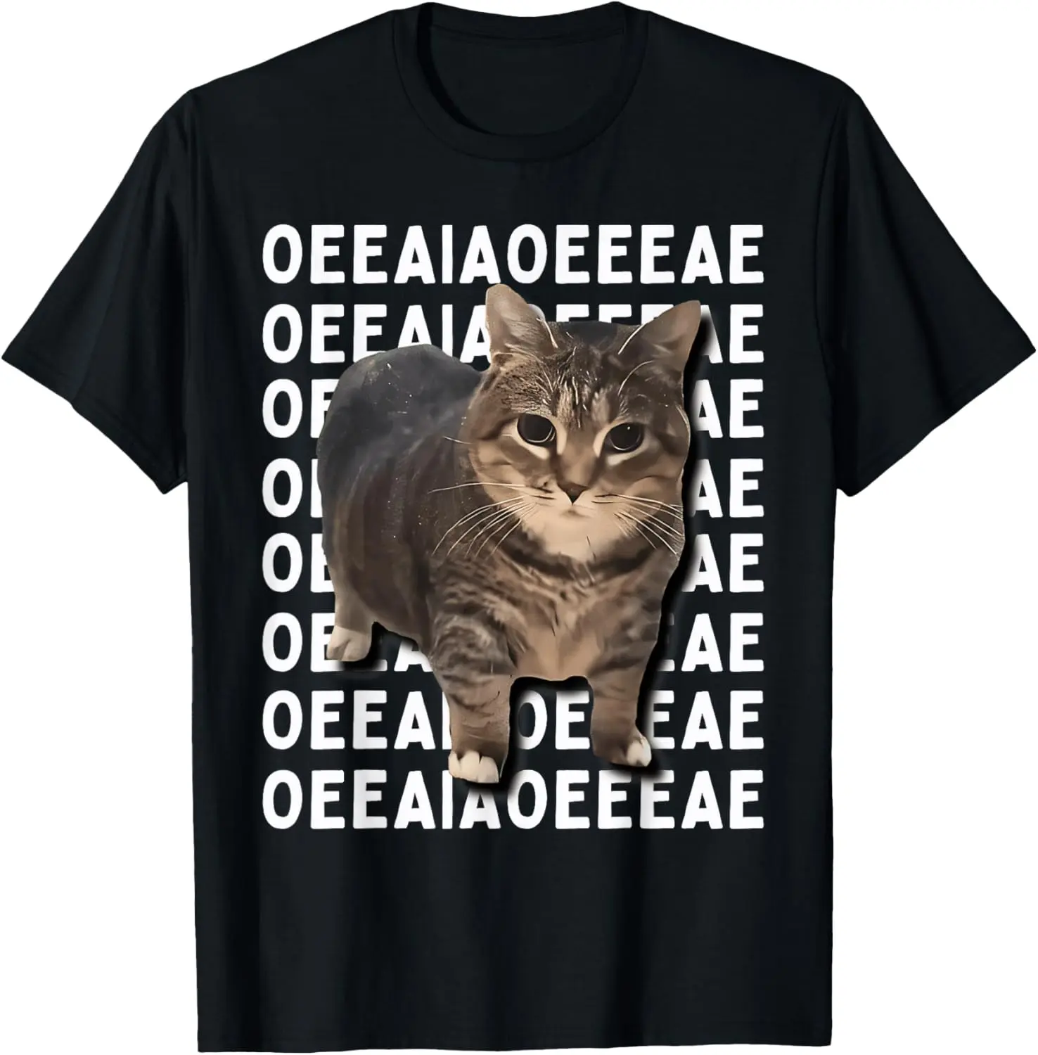 Spinning Cat Meme OIIAOIIA Cat Meme T-Shirt Pure Cotton Graphic Tees: Unisex Gifts for Men Fitness Menswear
