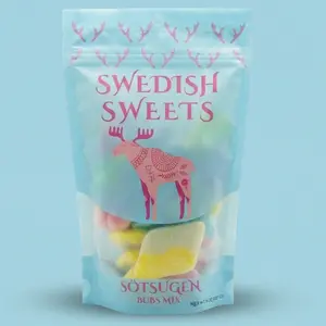 Bubs Swedish Candy Mix - Big Ovals, Skulls, and More - Sweet and Sour Swedish Gummies - 1/2 Pound of Godis From Sweden