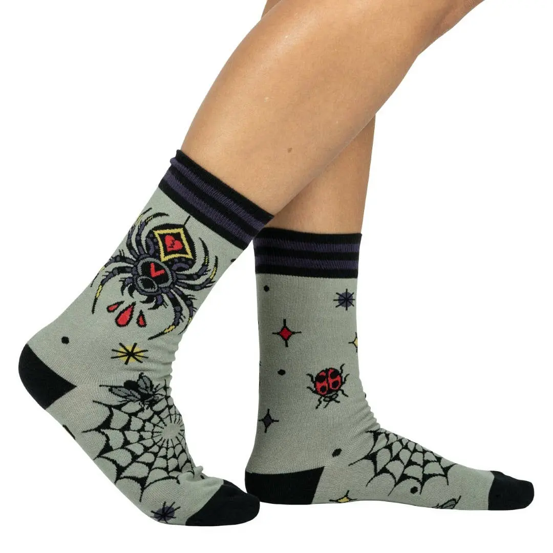 Widow's Web Crew Socks Black Widow Spider