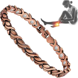 Pure Copper Magnetic Anklet for Women, 99.99% Copper Ankle Bracelet, Summer Beach Jewelry Gift for Her