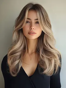 20 Inch Long Curly Wig for Women, Mixed Fiber Hairpiece with Bangs, Perfect for Summer Beach Vacation & Daily Wear, Synthetic Curly Hair