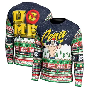John Cena Christmas Sweater – Funny Holiday Knit Pullover with “U Can’t See Me” Design | WWE Ugly Xmas Party Outfit