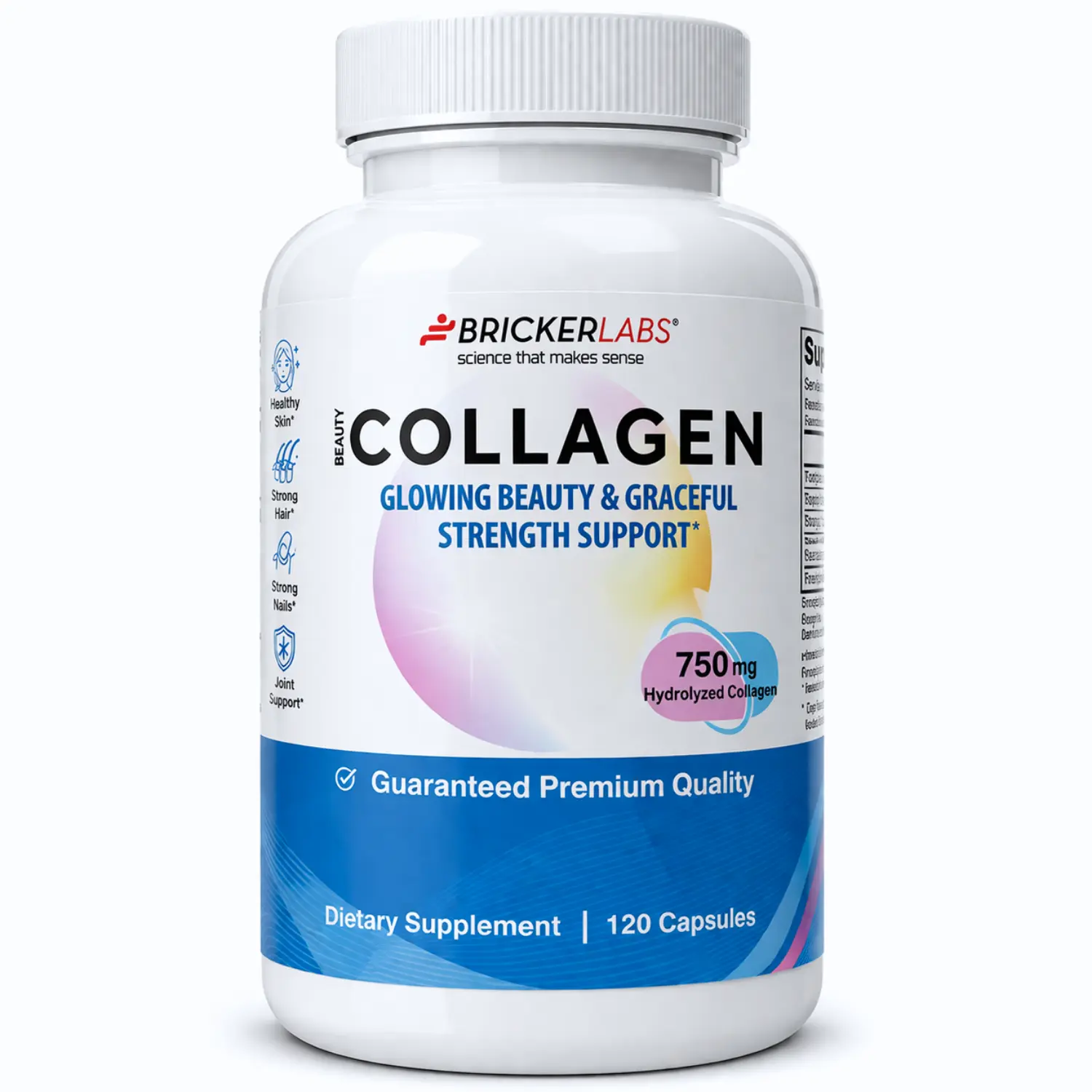 Collagen for Men & Women - Type I, III Hydrolized Collagen Supplement 750mg, 1 Collagen Capsule Daily - 120 Servings