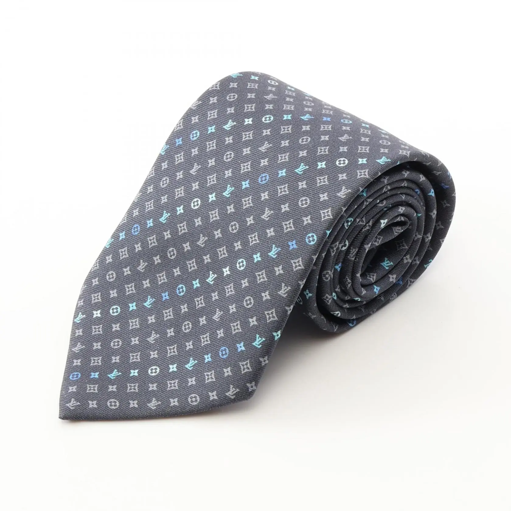 Pre-owned Louis Vuitton Silk Small Leather Goods Cravate Gradient Monogram Band Tie