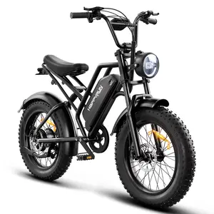 [Black Friday & HAPPYRUN Ebike] G50 Electric Bike for Adults Peak 1500W Ebike 48V 18Ah Removable Battery E-Bike 60+ Mile Top Speed 31MPH Electric Motorcycle - All Terrain Fat Tire Electric Bike (Black)