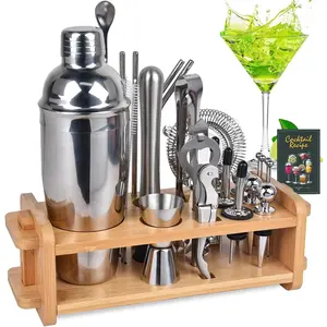30pcs Mixology Bartender Kit with Stand, Secilla 25oz Bar Set Cocktail Shaker Set, Professional Bartending Kit Home Bar Tools Set Bar Accessories