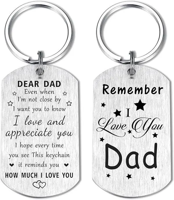 Fathers Day Gift Dad Gifts from Daughter Son- Remember I Love You Dad Birthday Christmas Fathers Day Keychain