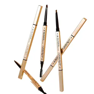 Dual-sided retractable eyebrow pencil with spoolie brush Smudgeproof Cosmetic Makeup