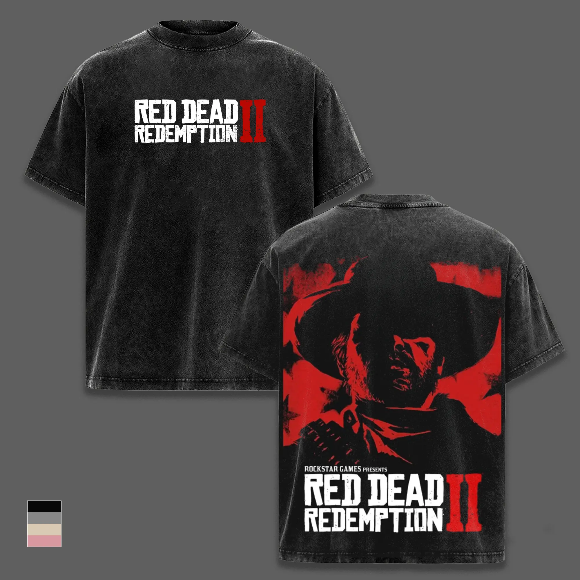 Red Dead Redemption 2 Vintage Washed Graphic T-Shirt, Arthur Morgan Cowboy Tee, Oversized Heavyweight Cotton Outlaw Streetwear Shirt, Retro Western Gamer Apparel, Collector Fan Gift, RDR2 Merch