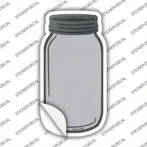 Gray Novelty Mason Jar Sticker Decal