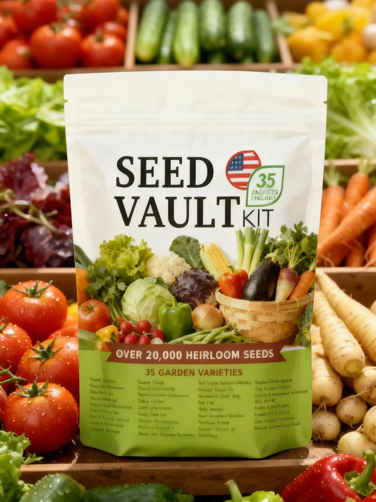 35-Vegetable Variety Seed Collection - High-Germination, Easy-to-Grow Seeds with Strong Adaptability & Balanced Growth Potential for Beginners, All Seasons Home Garden Projects to Build a Thriving Garden